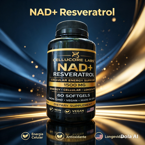 NAD+ Resveratrol 1500 mg – 60 Softgels | Energía y Vitalidad Celular